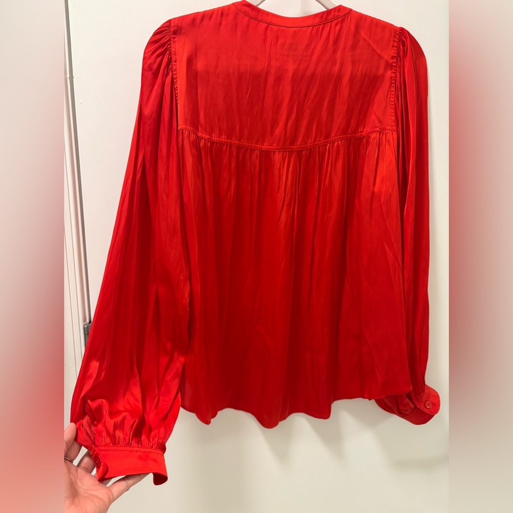 Zadig & Voltaire Tigy Satin Women Blouse Red Size M - Picture 6 of 11